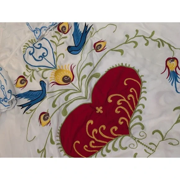 Jastie 2022 Floral Embroidered Maxi V-Neck L/S Tassel Boho Dress Women's Size S - Picture 6 of 10